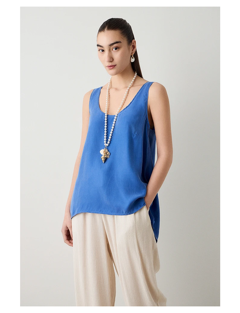 TOP CAVAS AZURE CUPRO