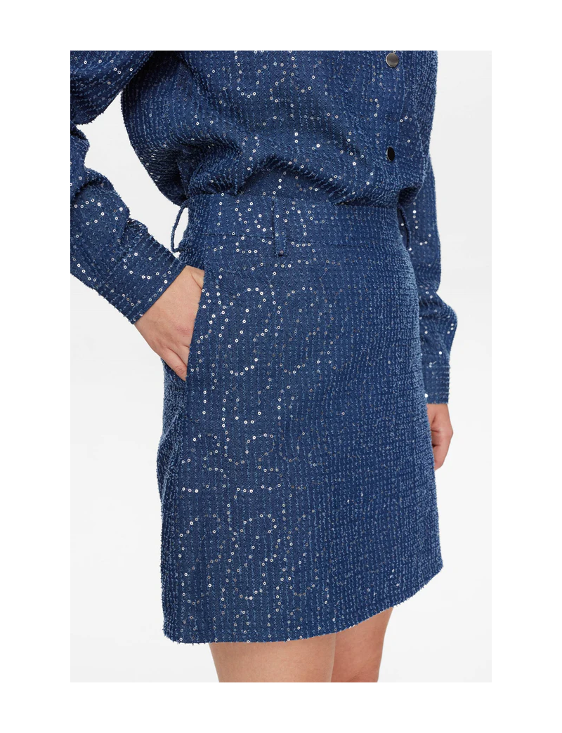 MINISSAIA DENIM COM LANTEJOULAS NUJOURNEY