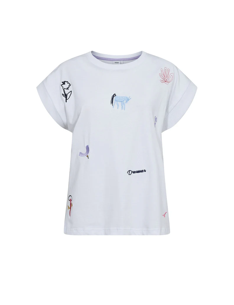 TSHIRT BRANCA BORDADOS CRIATIVE DEBORA