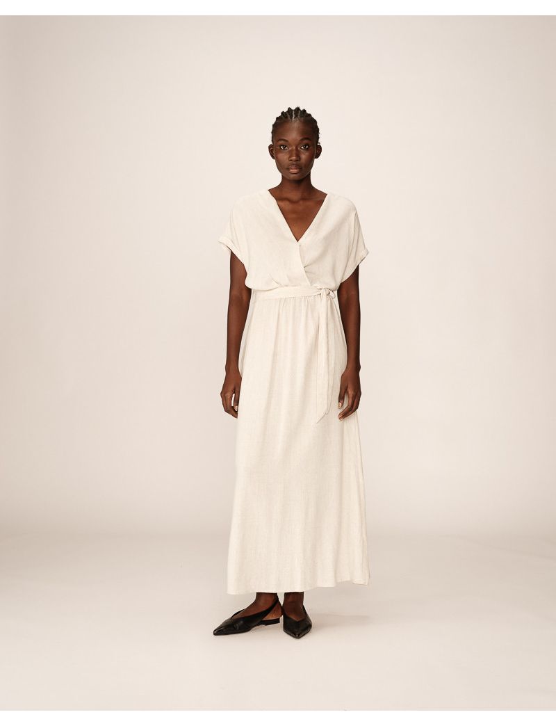 VESTIDO LONGO ALINHADO DECOTE CRUZADO