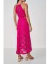 VESTIDO LONGO CROCHET FUXIA