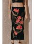 SAIA MIDI RETA CROCHET BORDADO FLORES