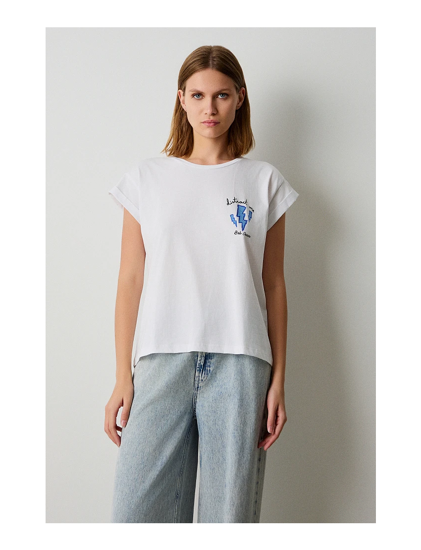 TSHIRT BRANCA PRINT OLHO GREGO 