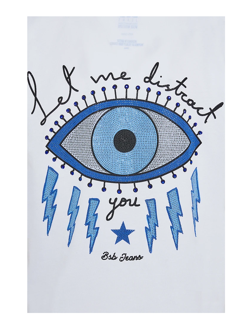 TSHIRT BRANCA PRINT OLHO GREGO 