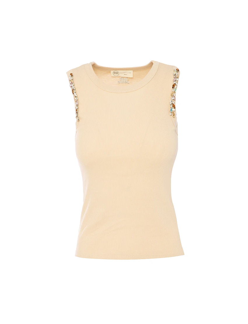 TOP SLINGLETE CANELADO COM PEDRARIAS