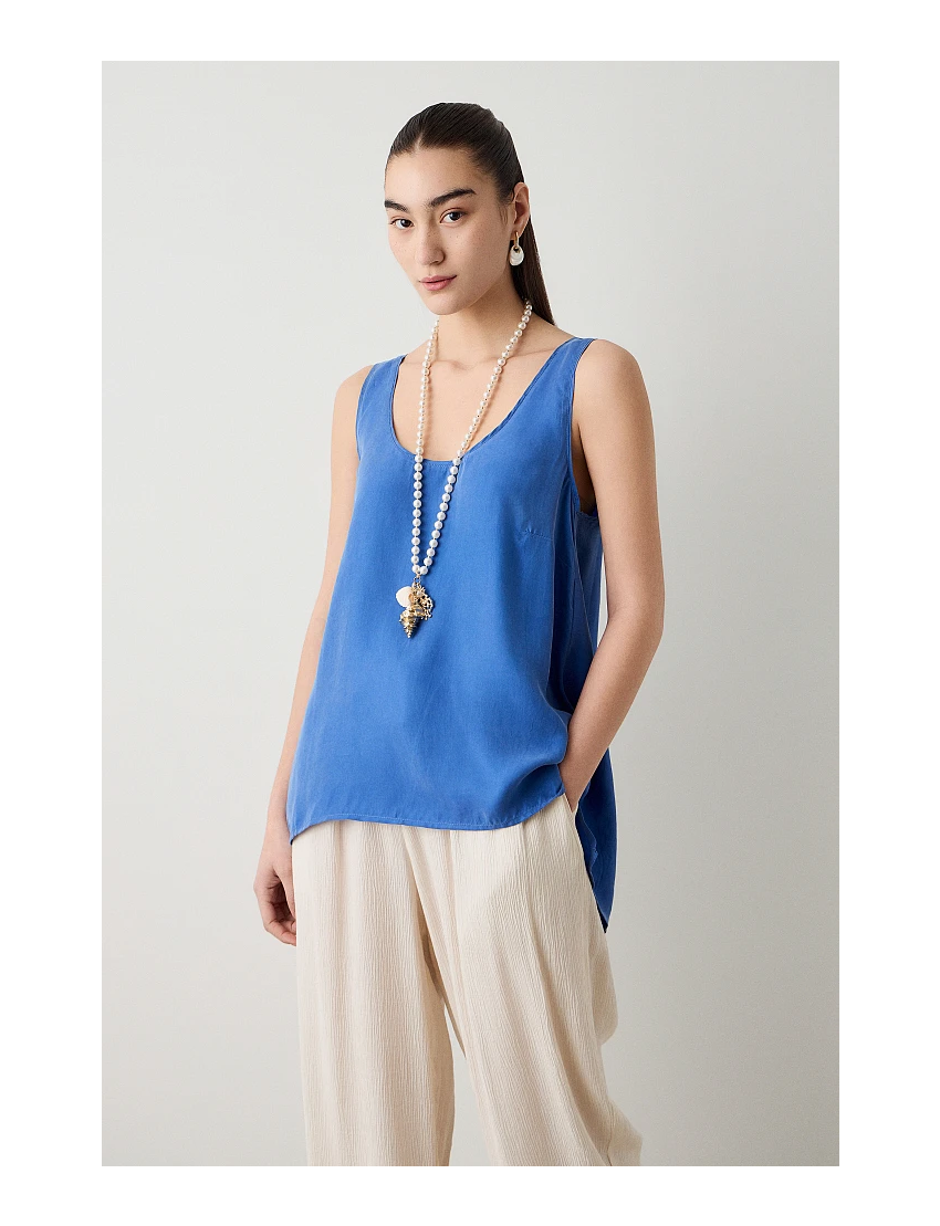 TOP CAVAS AZURE CUPRO