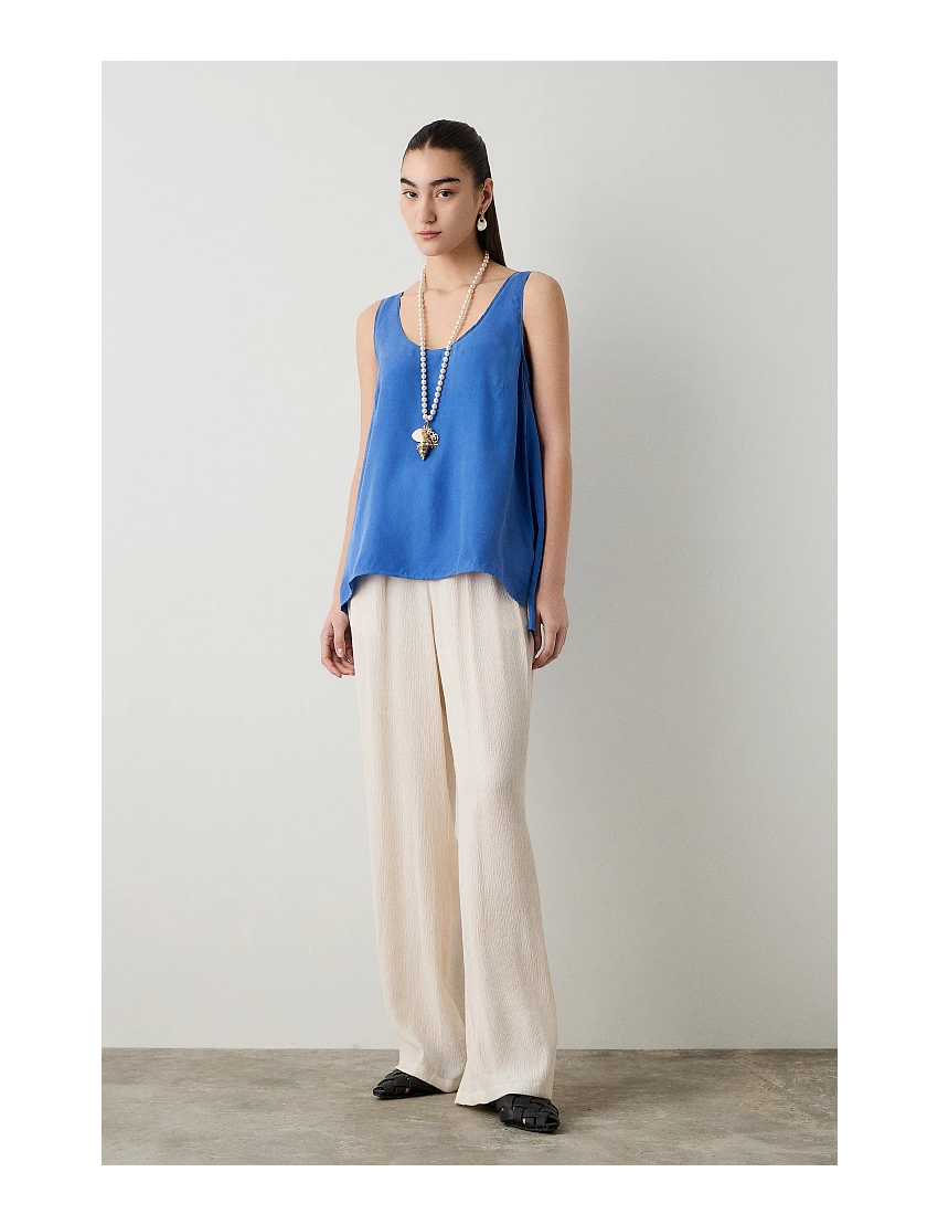 TOP CAVAS AZURE CUPRO