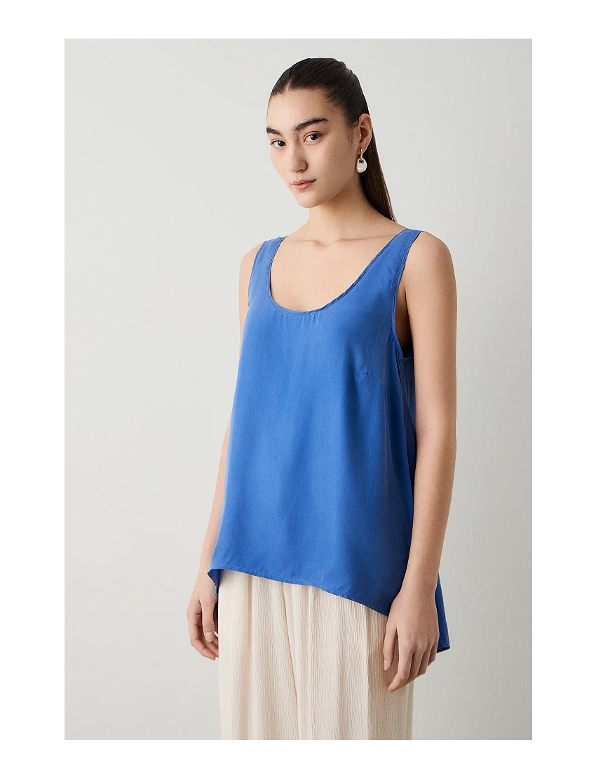 TOP CAVAS AZURE CUPRO