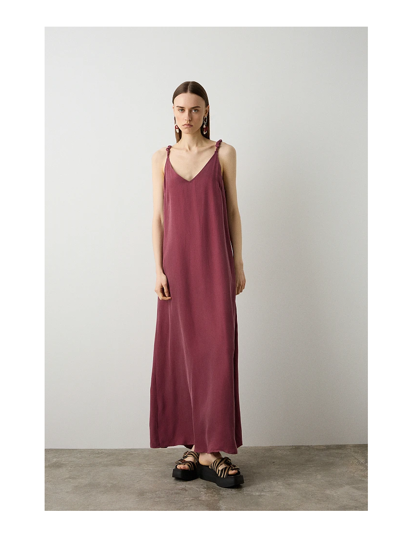 VESTIDO LONGO COM COSTAS ABERTAS CUPRO