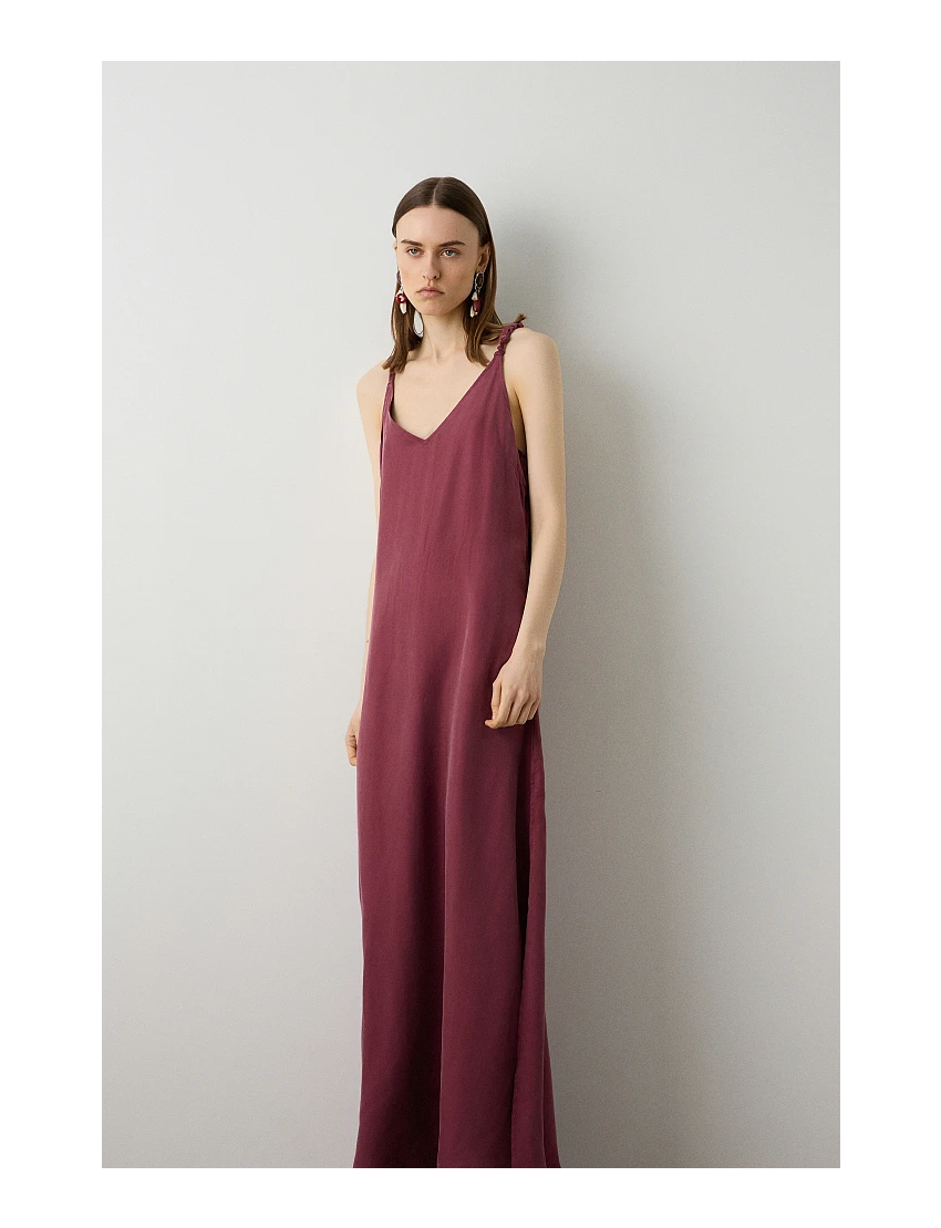 VESTIDO LONGO COM COSTAS ABERTAS CUPRO