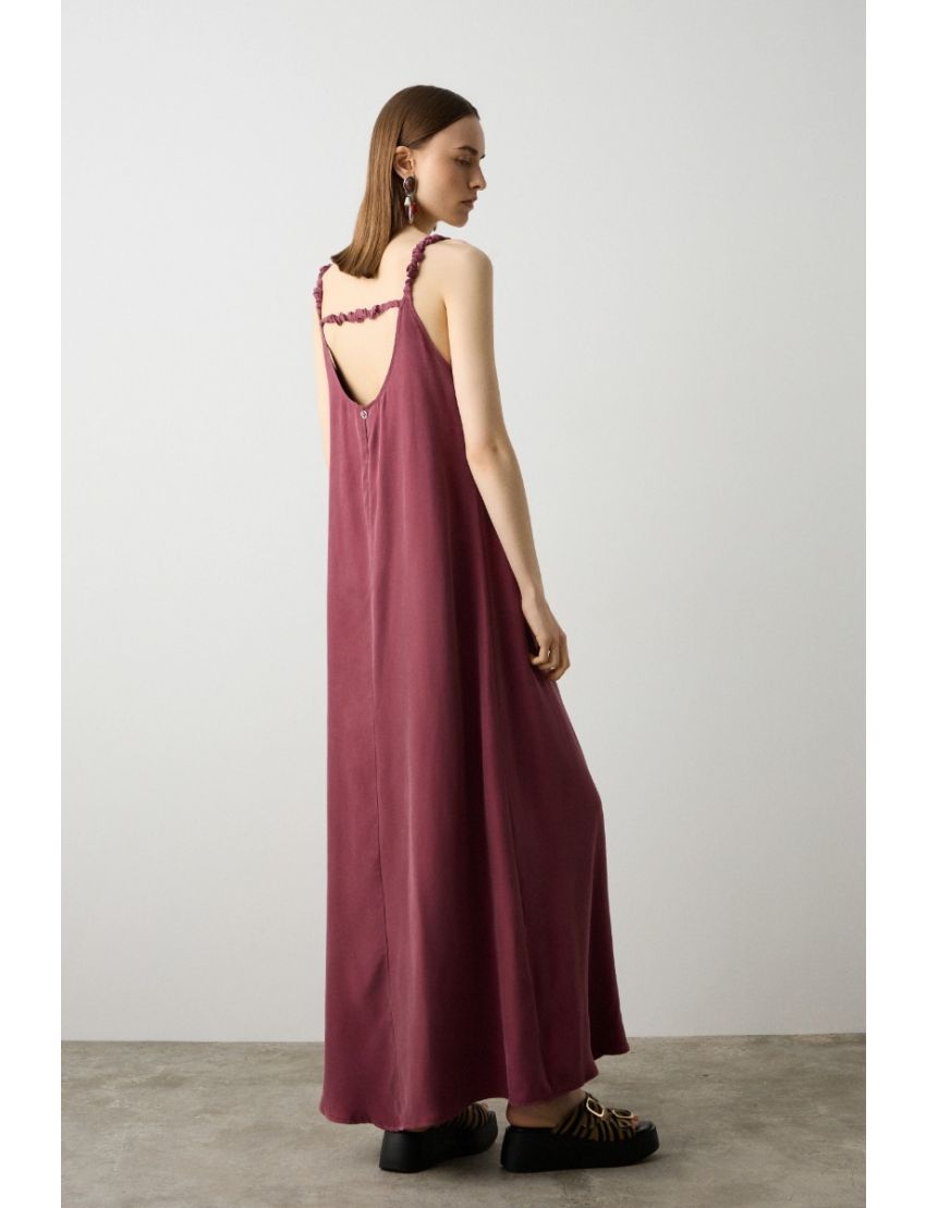 VESTIDO LONGO COM COSTAS ABERTAS CUPRO