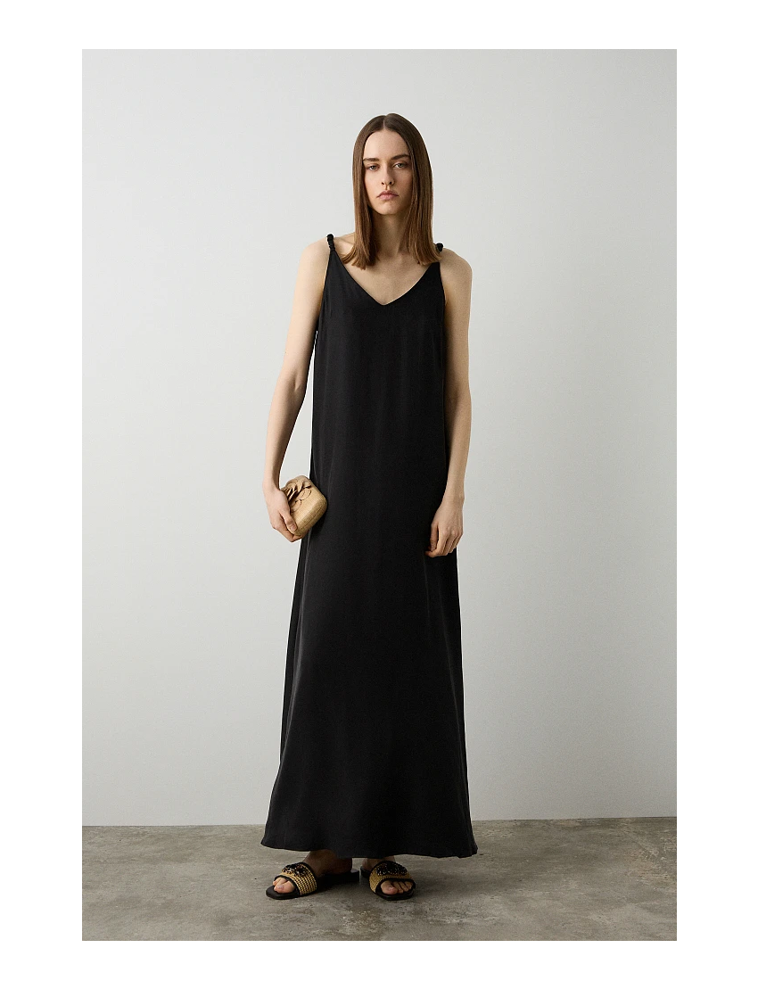 VESTIDO LONGO COM COSTAS ABERTAS CUPRO