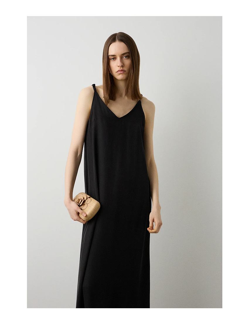 VESTIDO LONGO COM COSTAS ABERTAS CUPRO