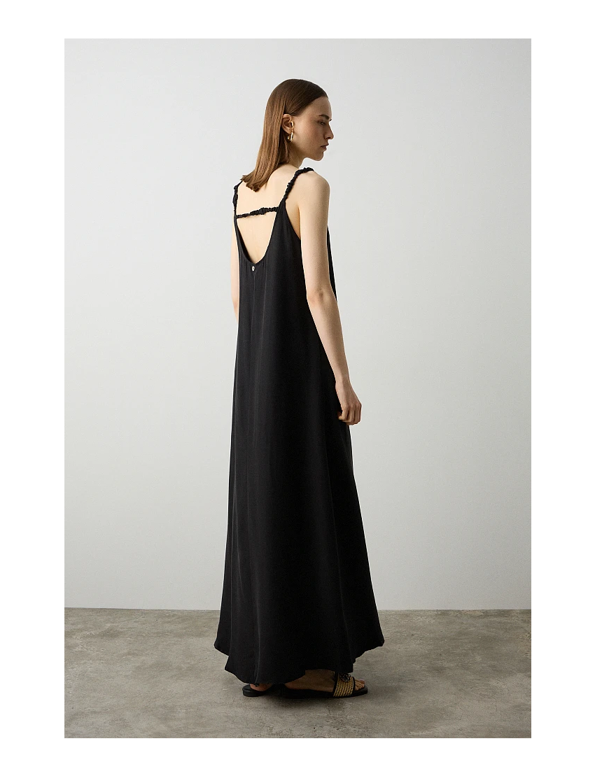 VESTIDO LONGO COM COSTAS ABERTAS CUPRO