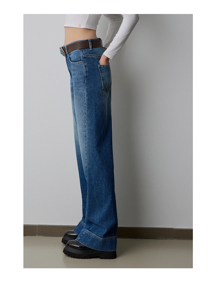 JEANS WIDE LEG DENIM LAVADO