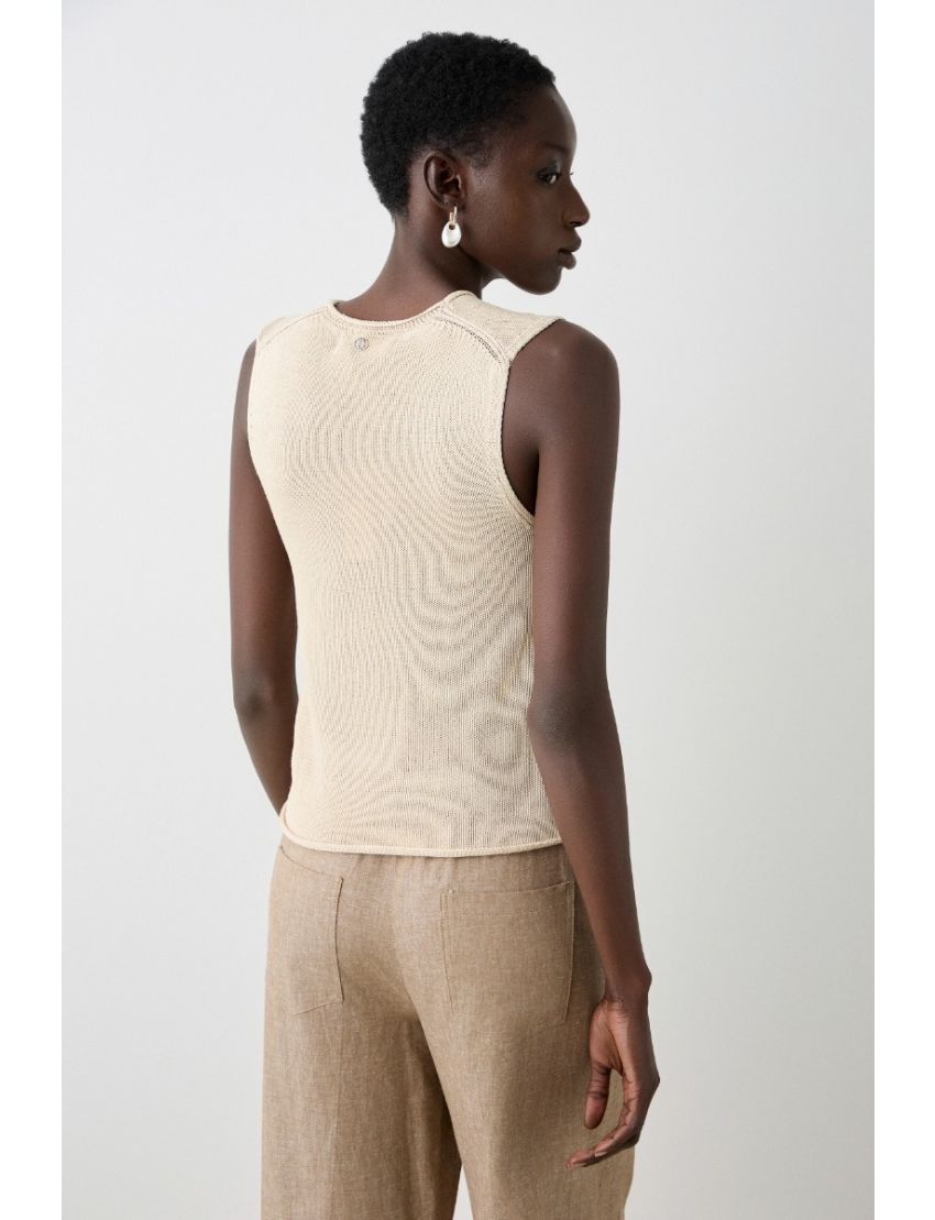 TOP DE MALHA VISCOSE SEM MANGAS