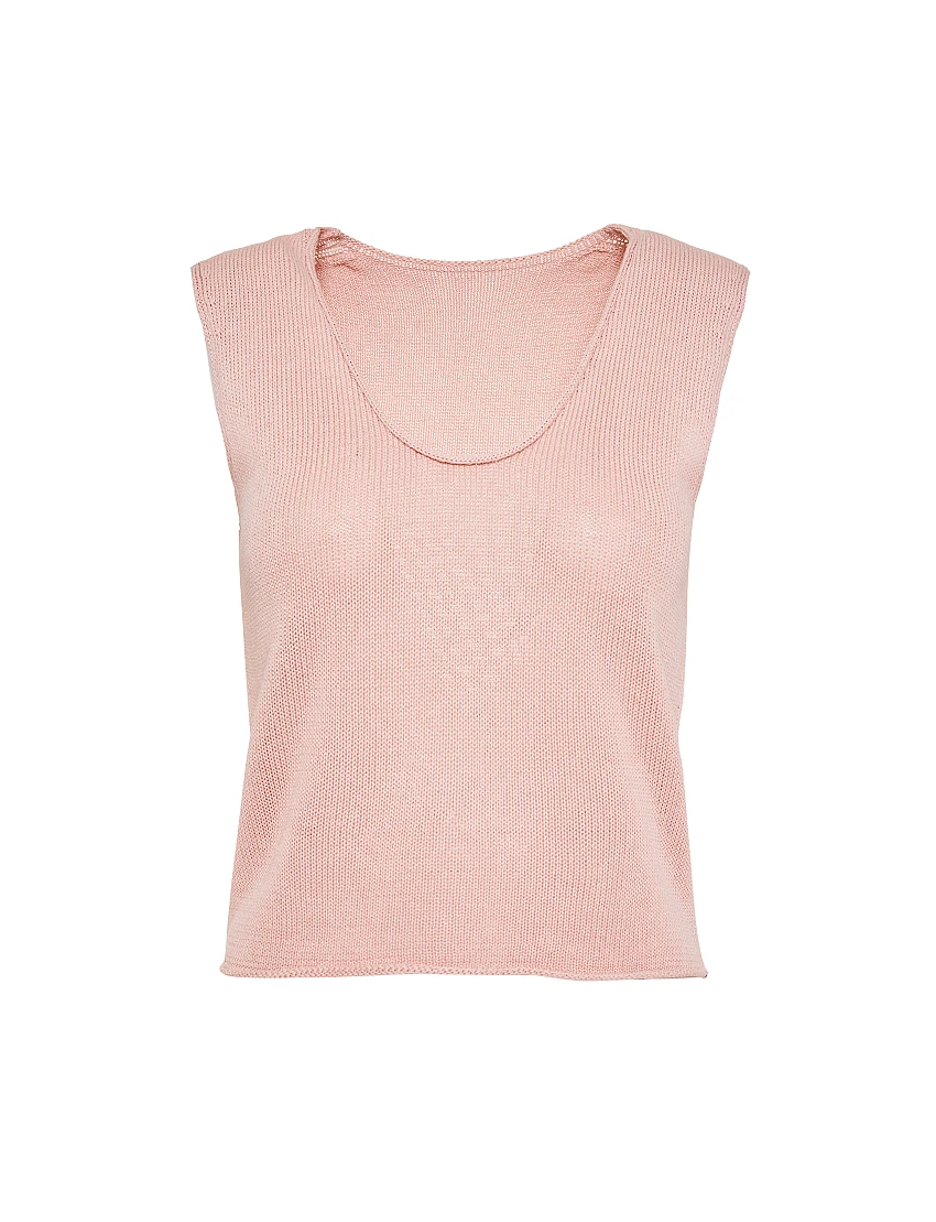 TOP DE MALHA VISCOSE SEM MANGAS