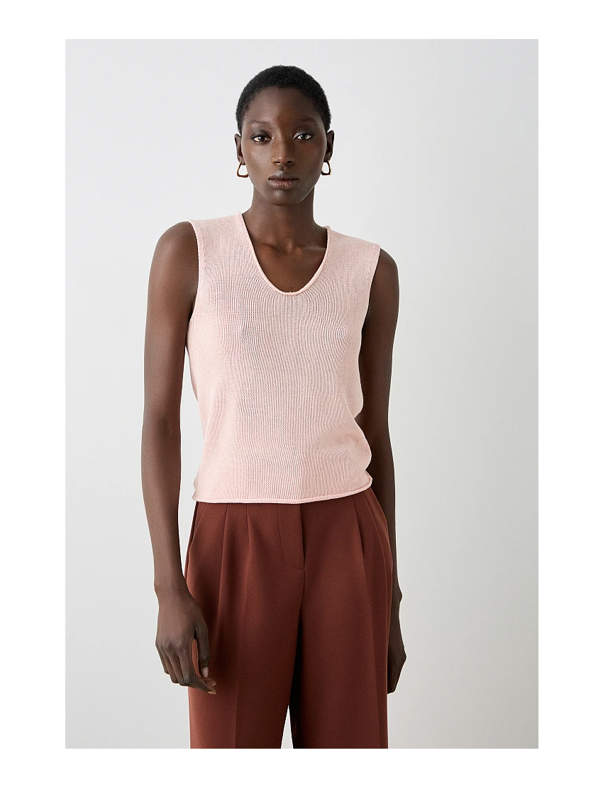 TOP DE MALHA VISCOSE SEM MANGAS