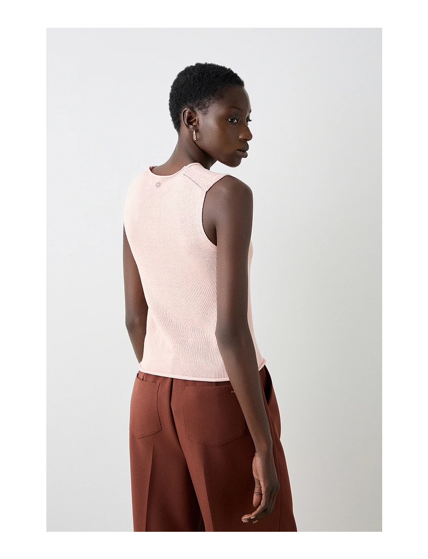 TOP DE MALHA VISCOSE SEM MANGAS