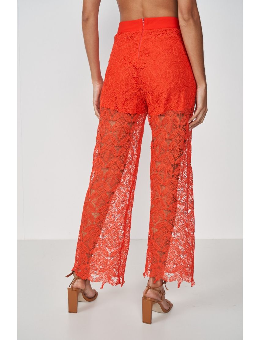 PANTALONA RETA RENDADA CÓS ALTO