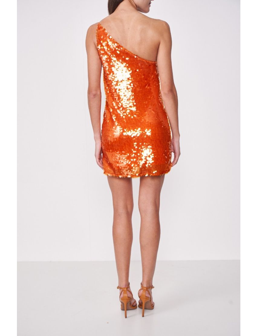 VESTIDO LANTEJOULAS OMBRO COM FLOR