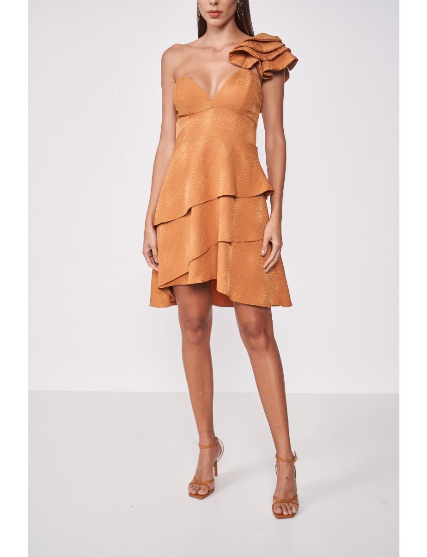 VESTIDO CURTO ESTAMPA SNAKE FLOR OMBRO