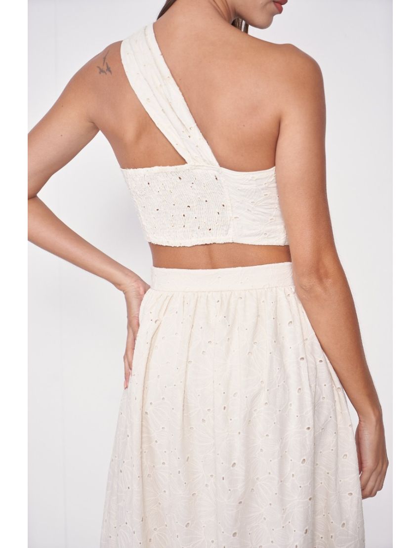 TOP BORDADO INGLES UM OMBRO