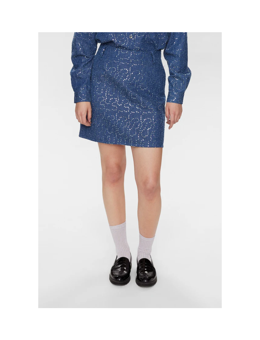 MINISSAIA DENIM COM LANTEJOULAS NUJOURNEY