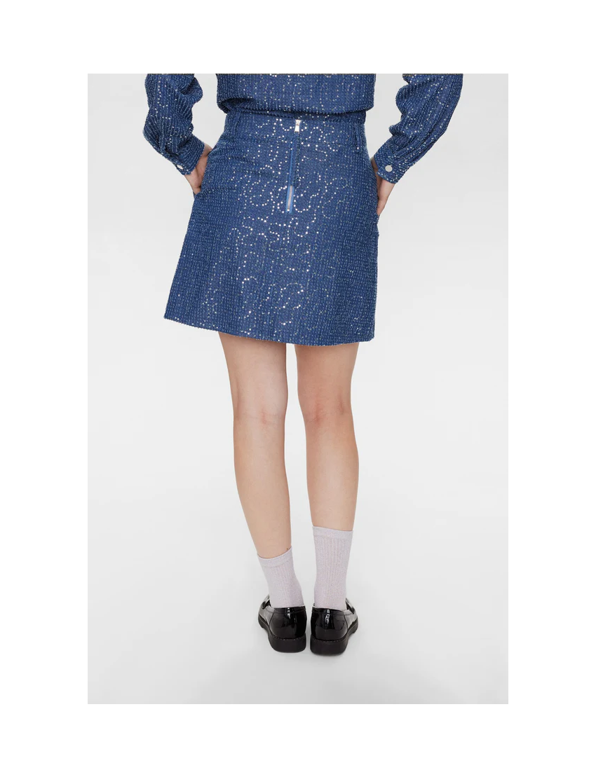 MINISSAIA DENIM COM LANTEJOULAS NUJOURNEY