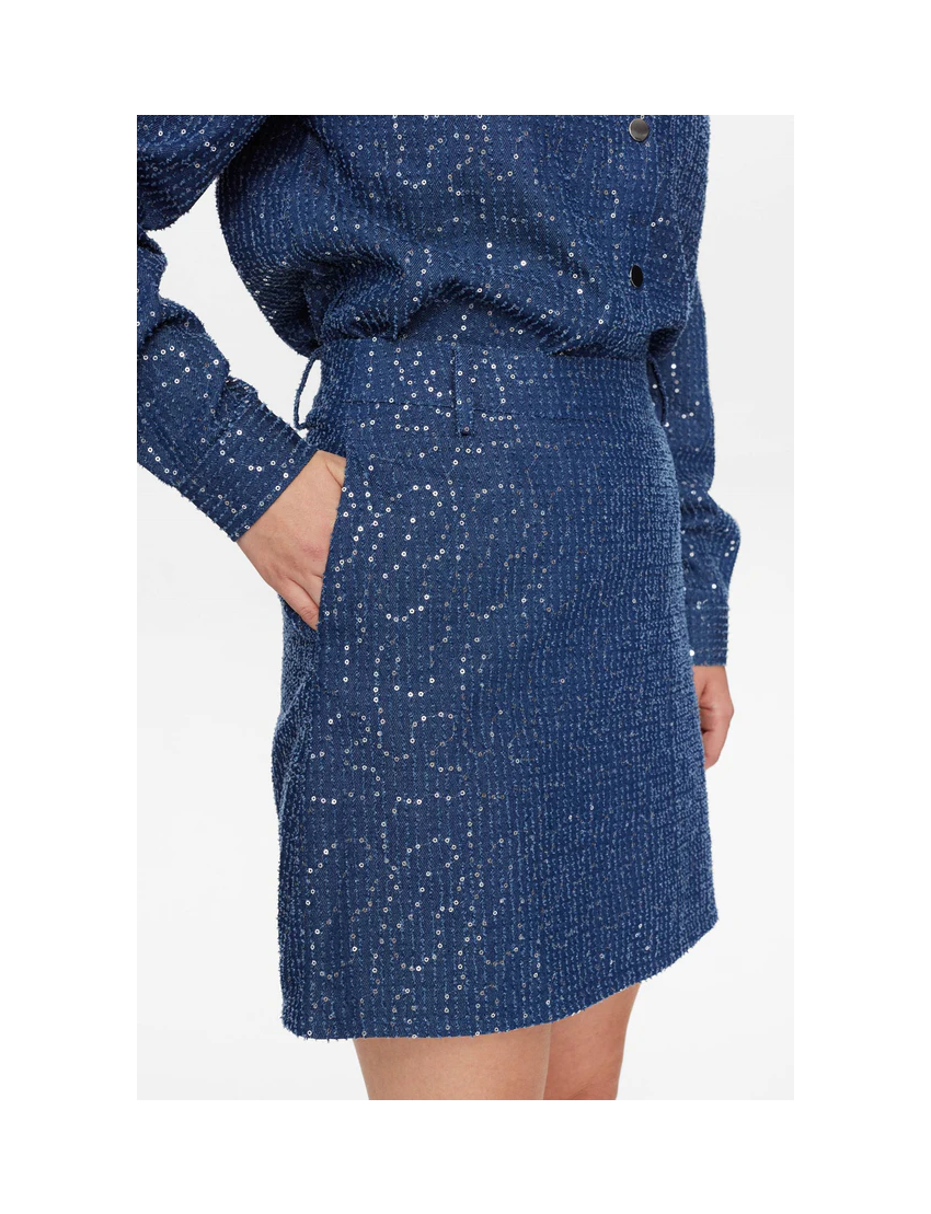 MINISSAIA DENIM COM LANTEJOULAS NUJOURNEY