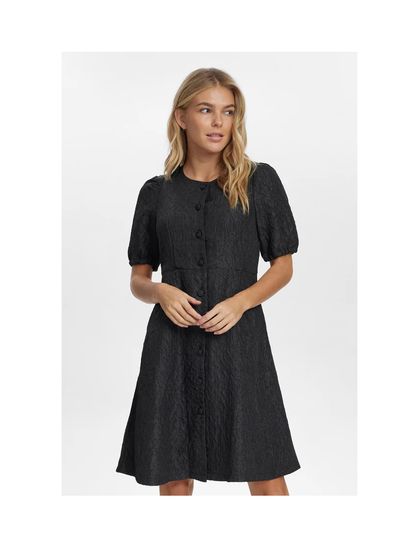 VESTIDO ROMÂNTICO BROCADO MANGA BALONADA DANIELLE