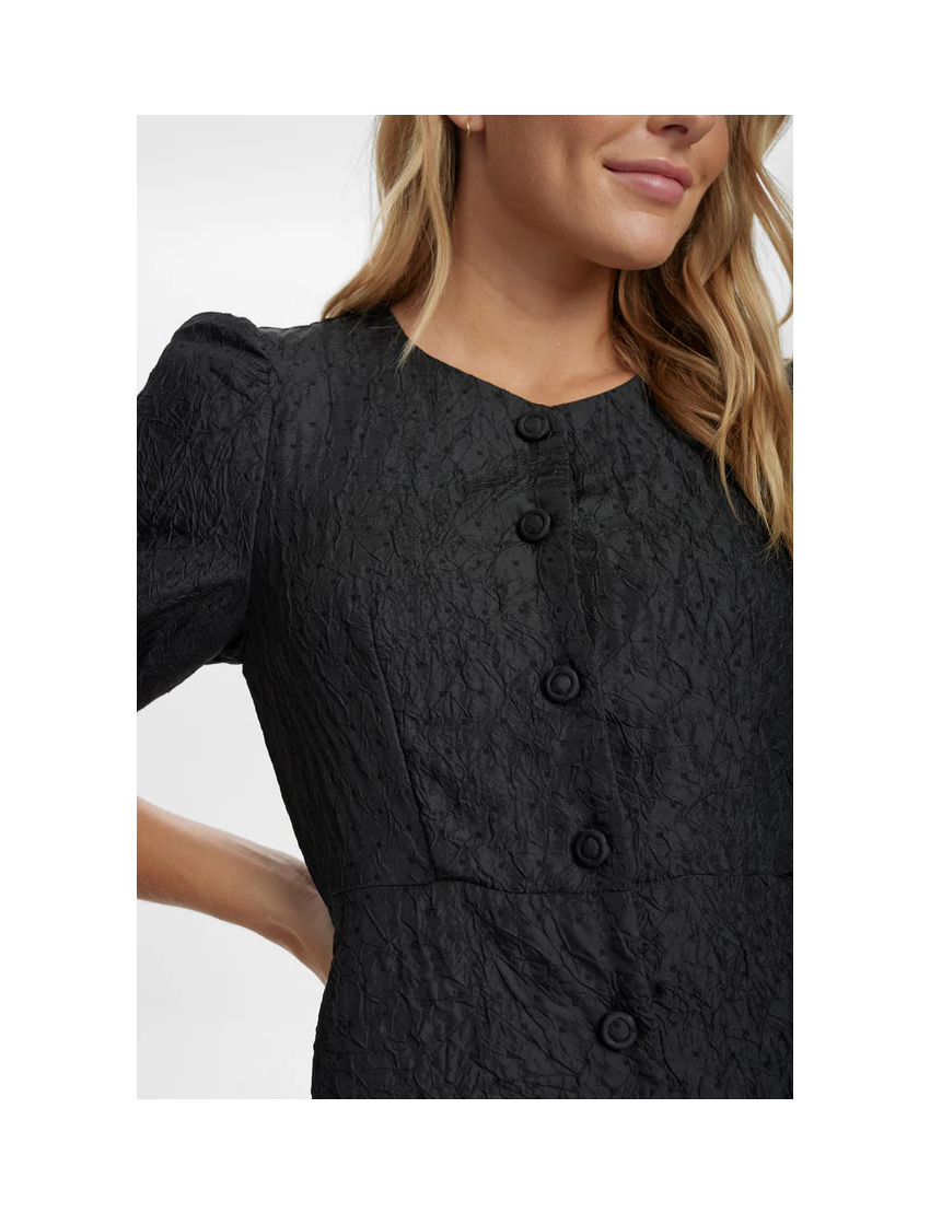 VESTIDO ROMÂNTICO BROCADO MANGA BALONADA DANIELLE