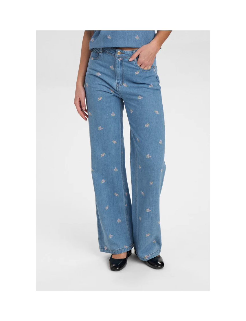 JEANS DENIM FLORES PINTADAS NUIBIZA