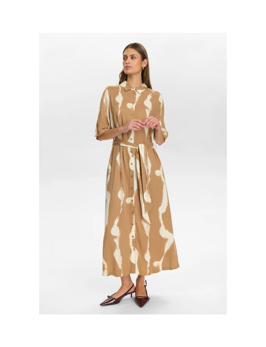 VESTIDO LONGO CAMISEIRO MALHADO ESTELLE