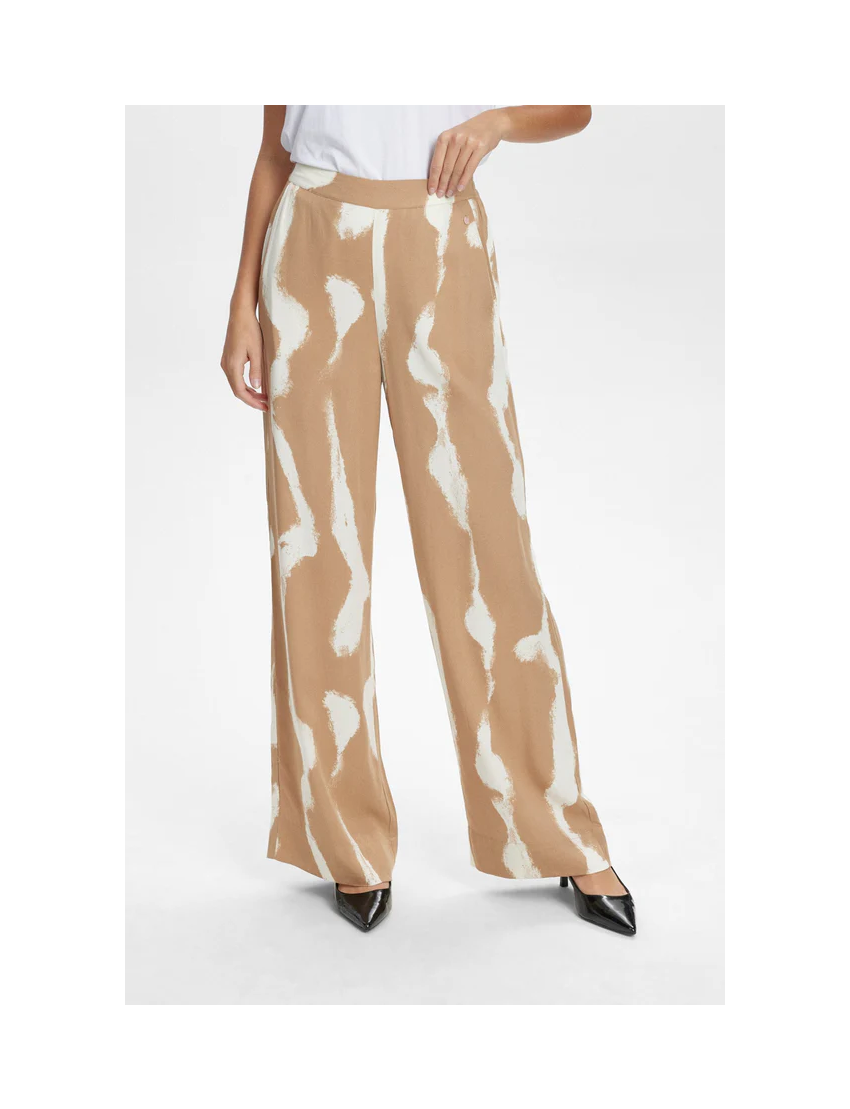 PANTALONA ESTELLE ESTAMPA MALHADA CAPPUCCINO