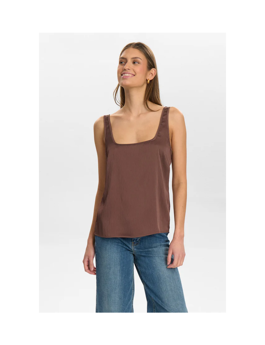 TOP IVORY ACETINADO CHOCOLATE