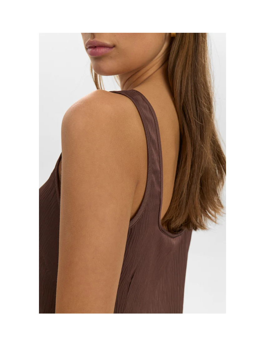 TOP IVORY ACETINADO CHOCOLATE