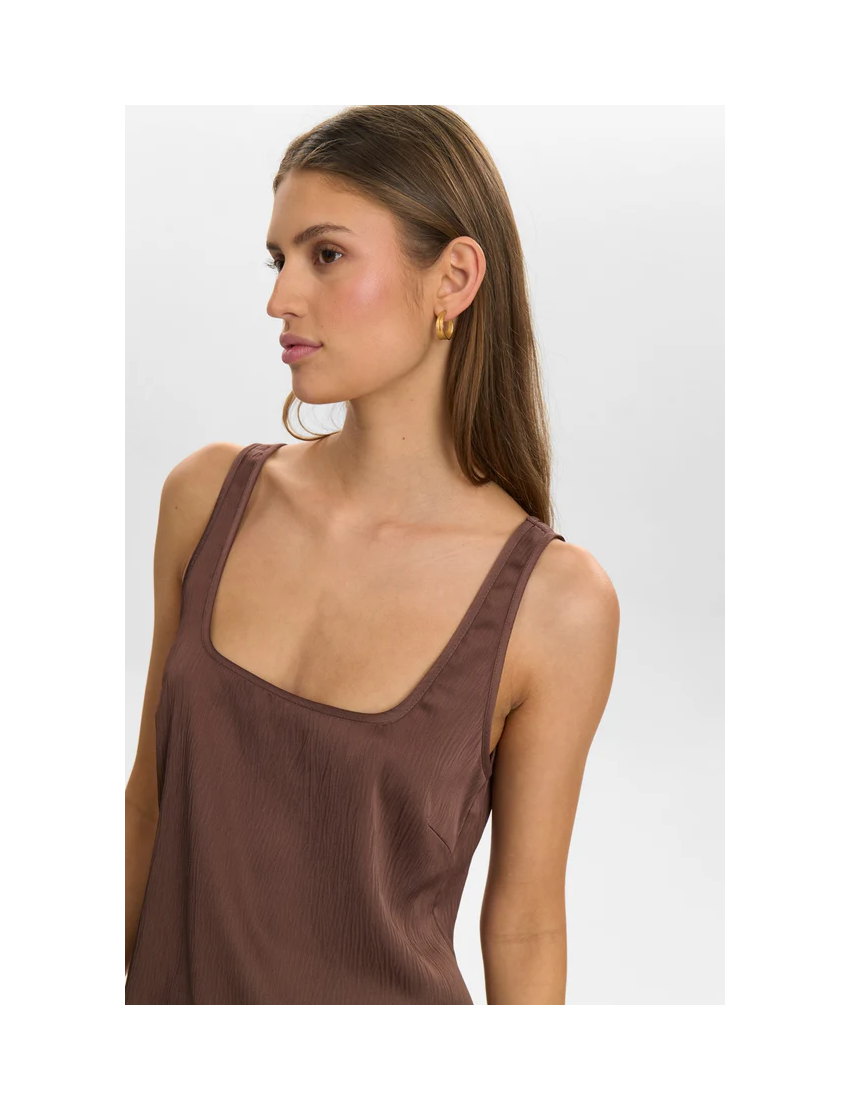 TOP IVORY ACETINADO CHOCOLATE