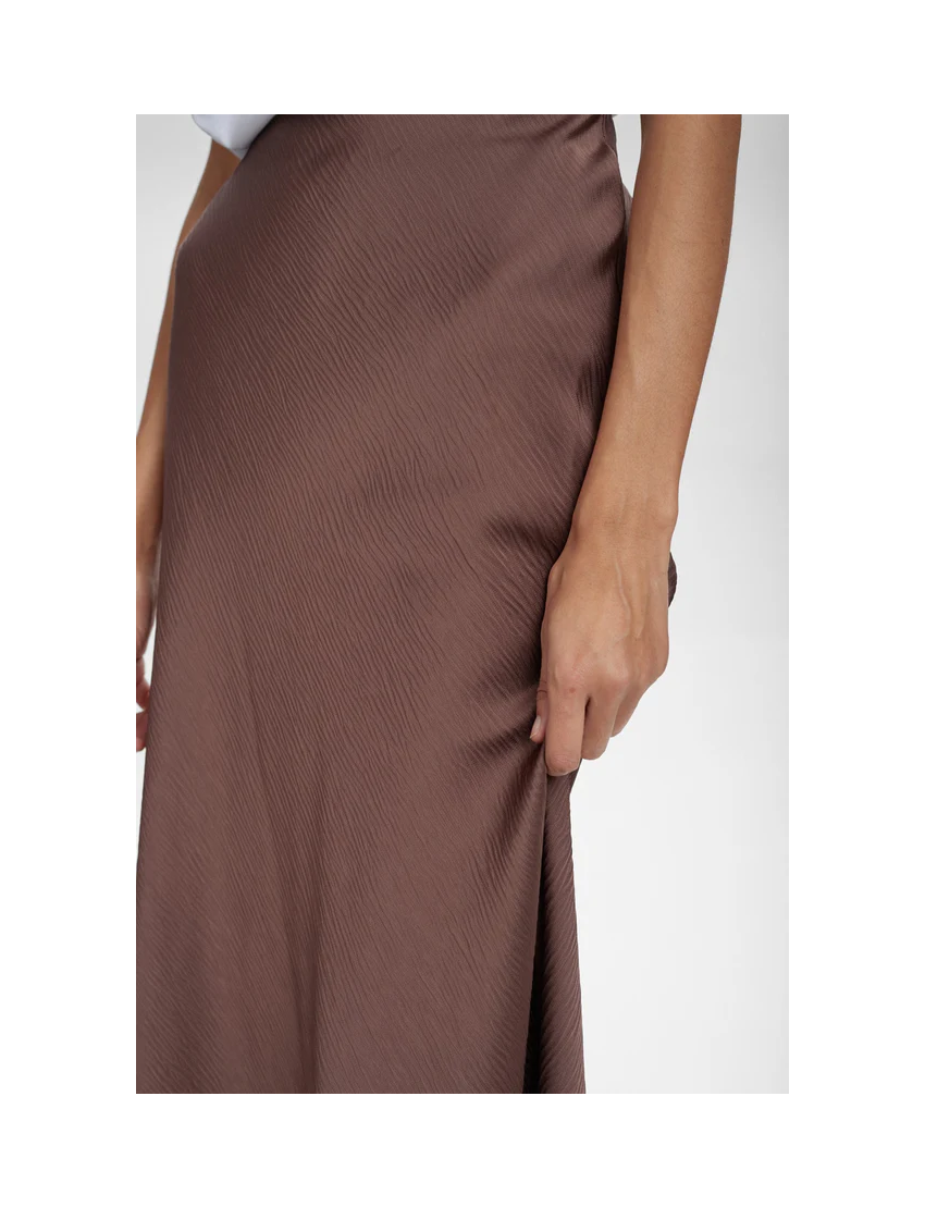 SAIA MIDI IVORY ACETINADA CHOCOLATE