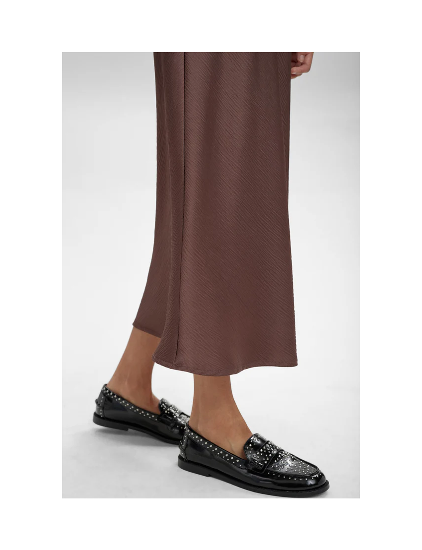 SAIA MIDI IVORY ACETINADA CHOCOLATE