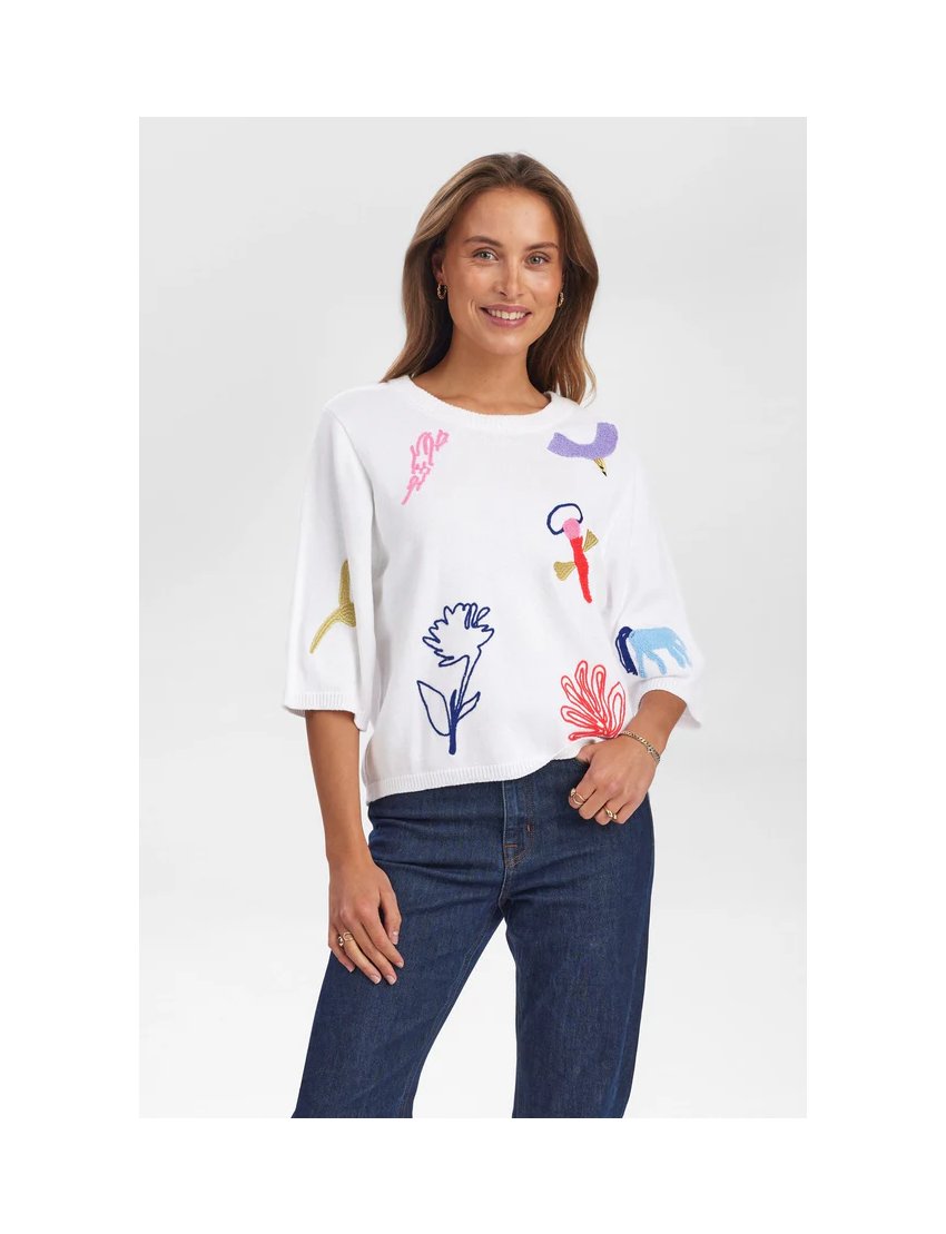 PULLOVER MALHA COM BORDADOS DEBORA