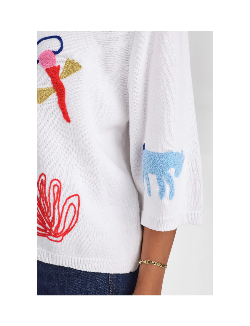 PULLOVER MALHA COM BORDADOS DEBORA