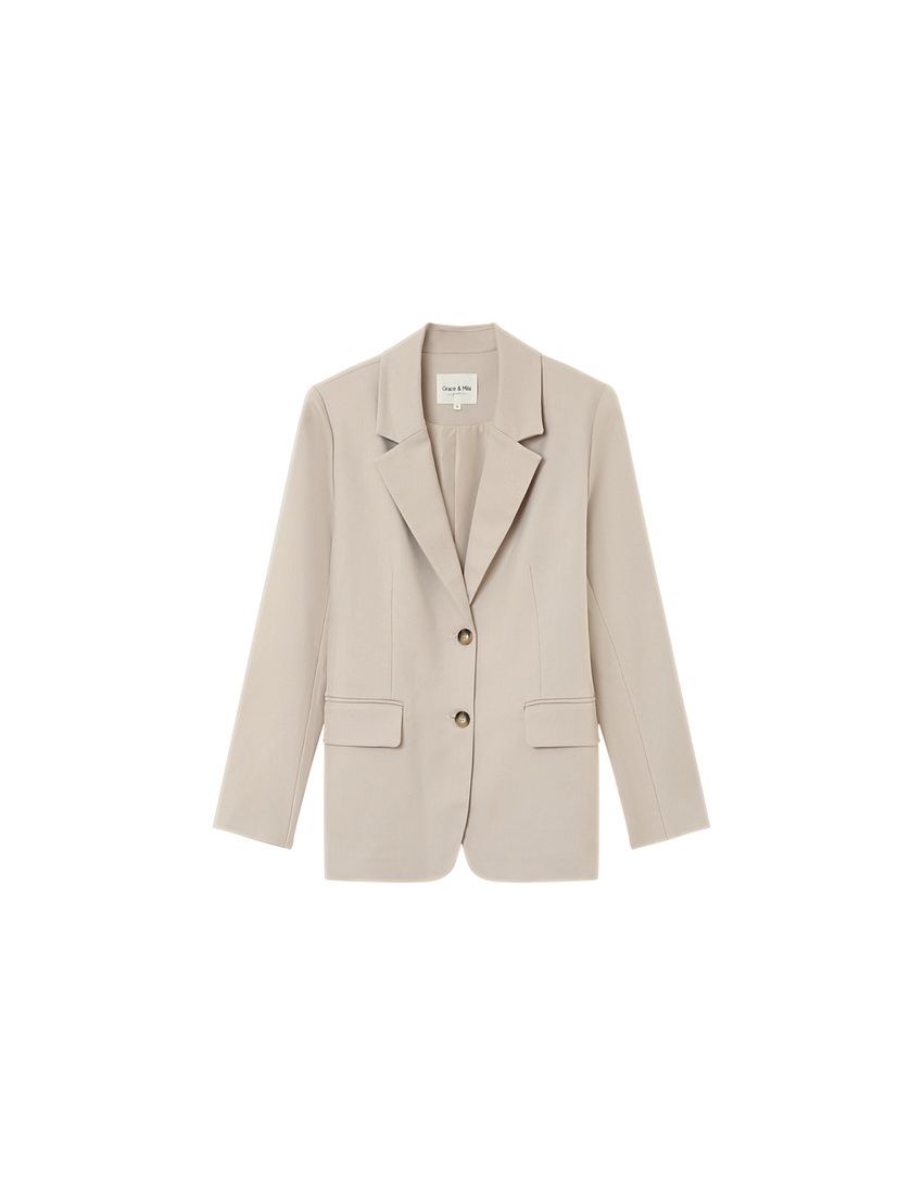 BLAZER REGULAR DE LAPELAS MANGAS LARGAS