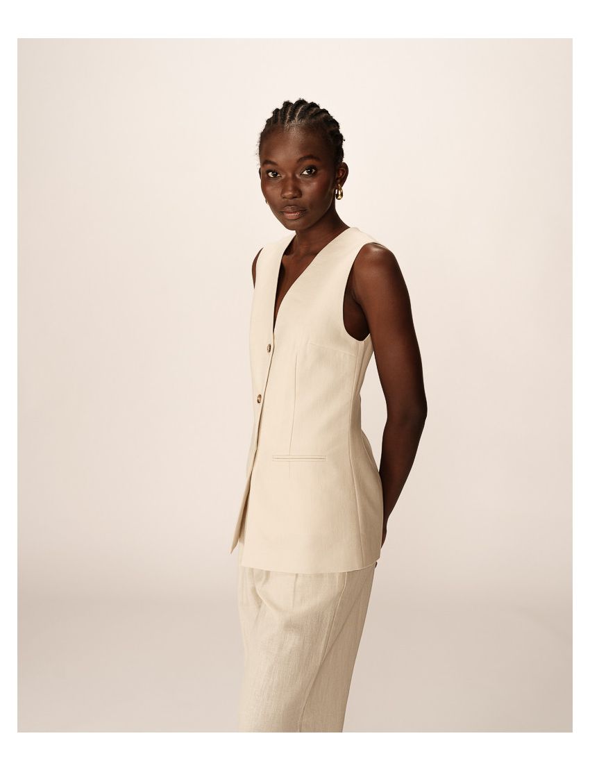 COLETE MIDI MODELO ALFAIATARIA ALINHADO