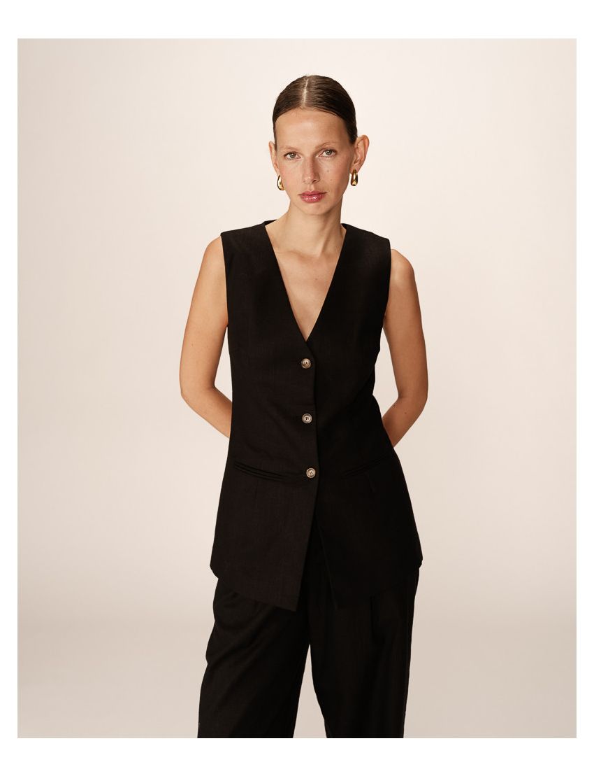 COLETE MIDI MODELO ALFAIATARIA ALINHADO