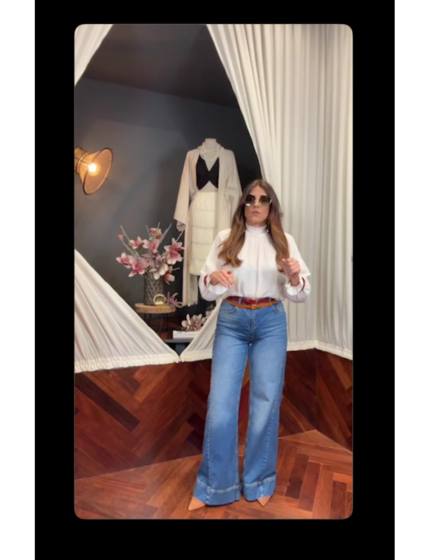JEANS WIDE LEG DENIM LAVADO
