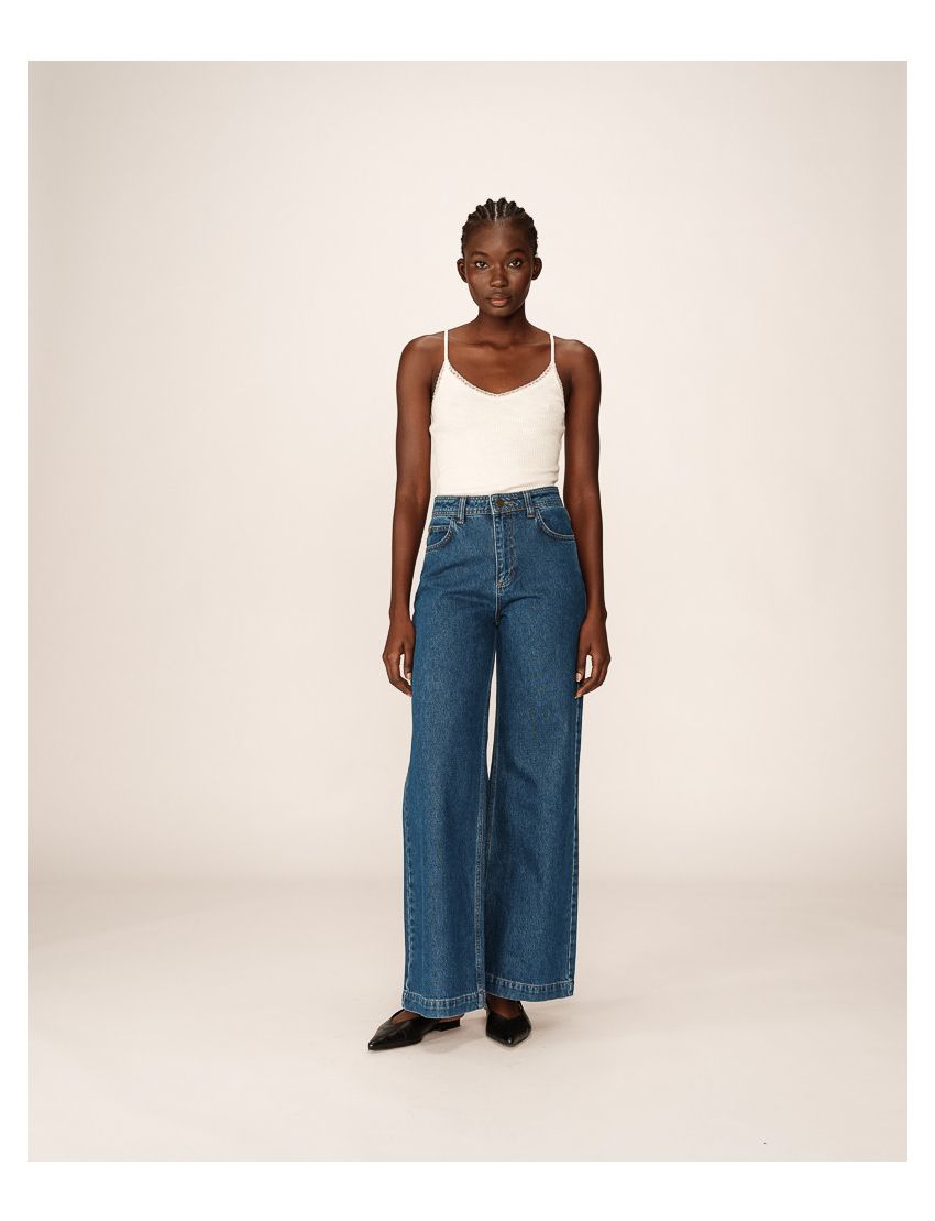 WIDE LEG JEANS DENIM ESCURO