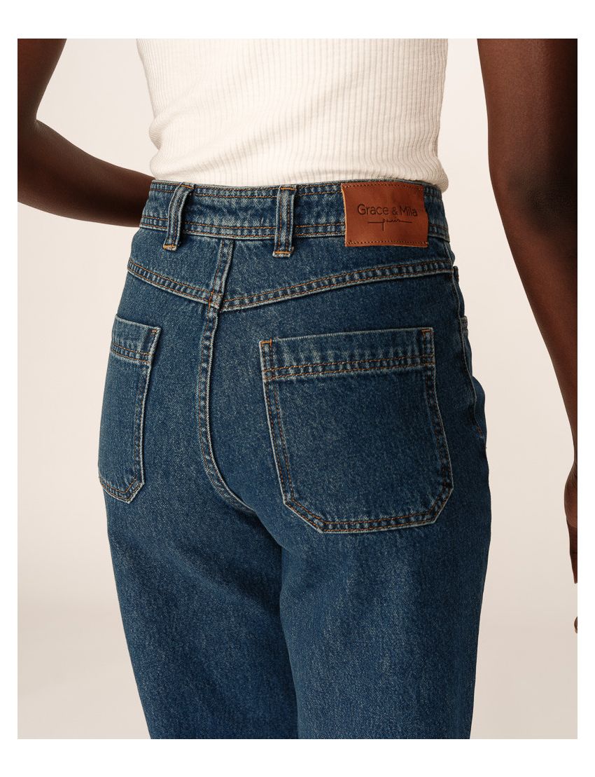 WIDE LEG JEANS DENIM ESCURO