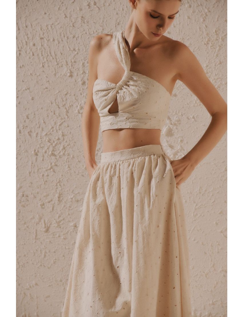 SAIA LONGA RODADA BORDADO INGLÊS