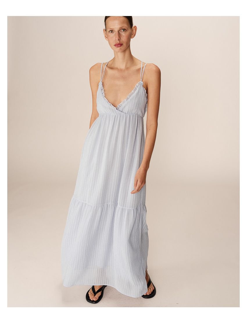 VESTIDO LONGO ALÇAS COM BABADOS